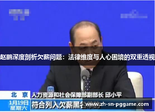 赵鹏深度剖析欠薪问题：法律维度与人心困境的双重透视